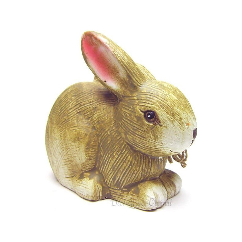Lapin décoratif assis en Céramique note champêtre