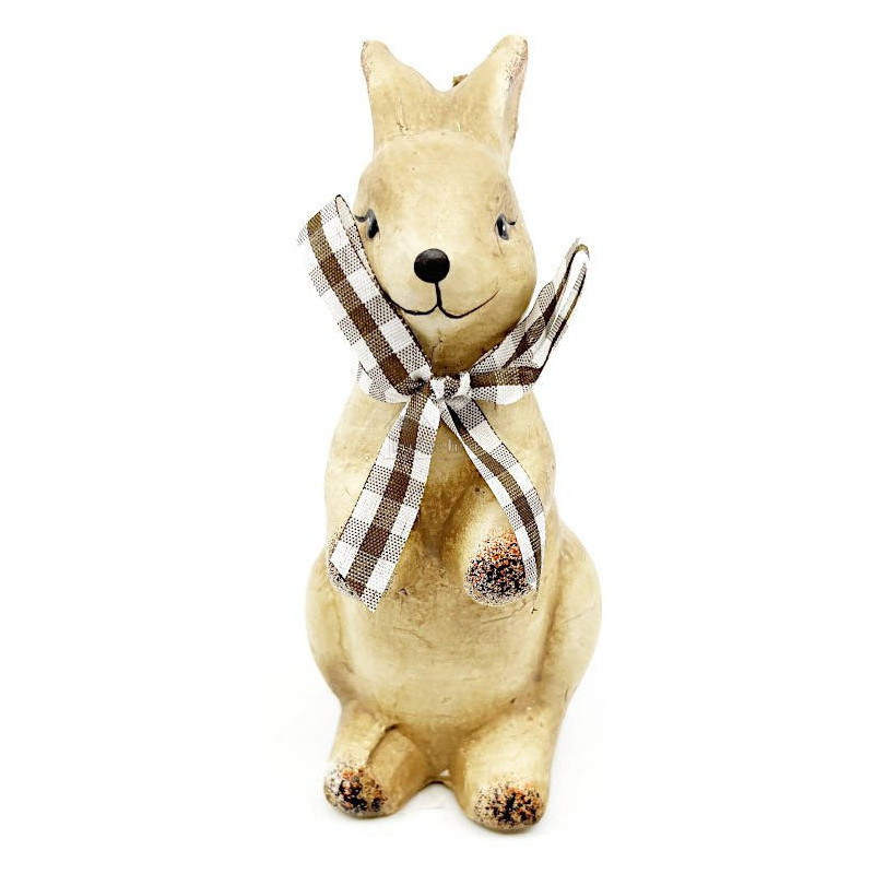 Ceramic rabbit standing with raffia