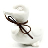 Ceramic Duck sitting head right with bow