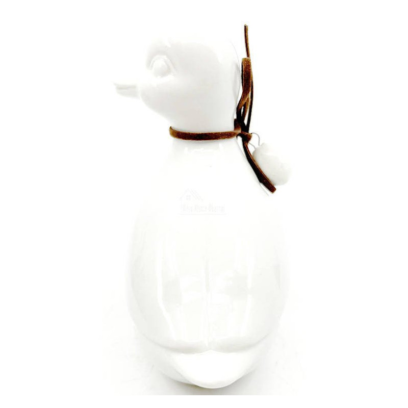 Ceramic Duck standing with head to the right with bow
