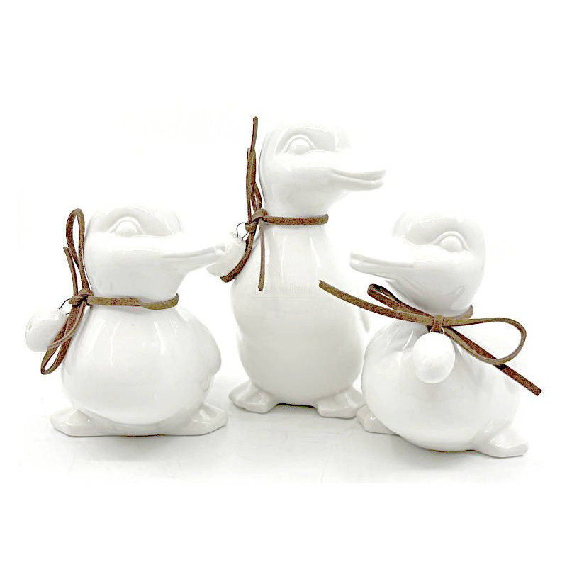Trio of Ceramic Ducks with bow