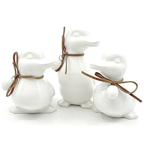 Trio of Ceramic Ducks with bow
