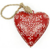 Curved red metal heart of Alsace to hang