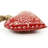 Curved red metal heart of Alsace to hang