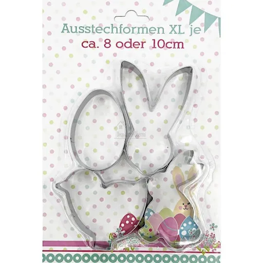 Lot de 4 Emporte Pièces spécial Pâques en Acier