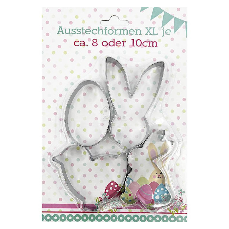 Lot de 4 Emporte Pièces spécial Pâques en Acier