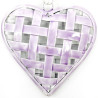 Coeur en Métal Tressé laqué Rose Brillant à suspendre