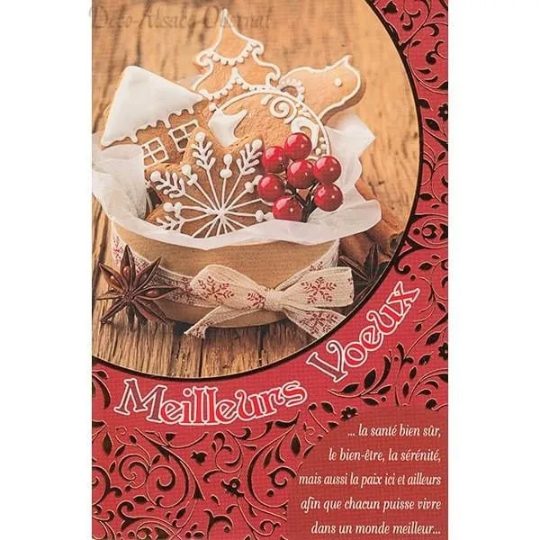 Bredele Greeting Card in Basket Best Wishes