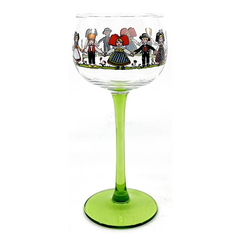 6 Verres à Vin d'Alsace décor Hansi
