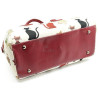 Helle Handtasche mit Pompon mit Katzenmotiv in Farbe