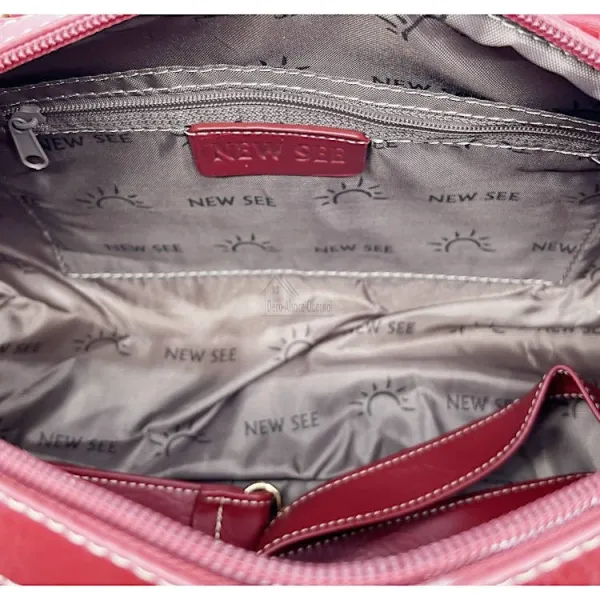 Sac à Main clair avec Pompon motif Chats en couleur