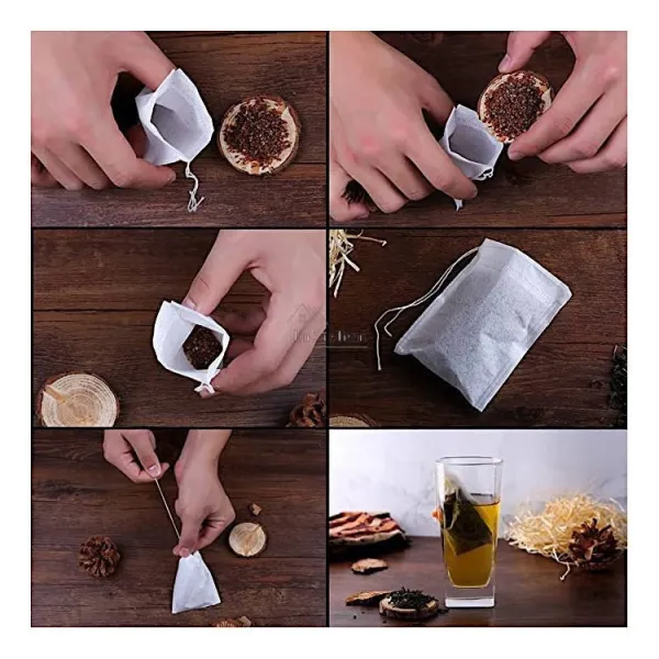 Sachets de Thé en Tissu Non Tissé Qualité Alimentaire 10 cm x 15 cm