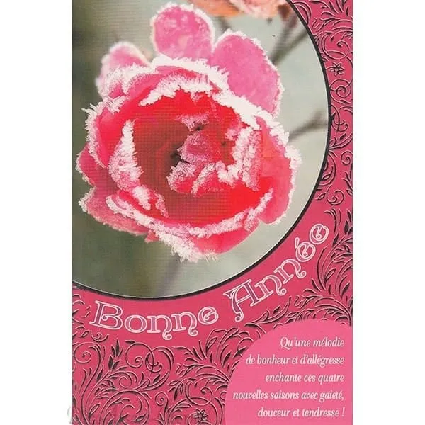 Grußkarte Guten Rutsch ins Neue Jahr Frosted Rosa