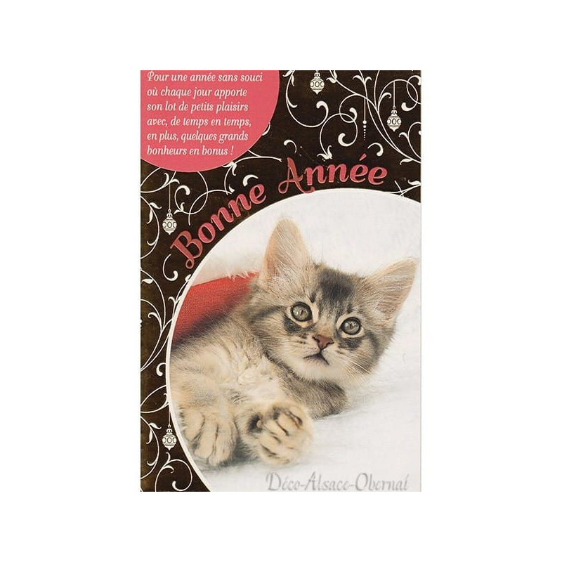 Carte de Voeux Chaton et Bonne Année