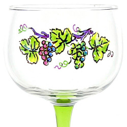 6 Verres à Vin d'Alsace décor Vignoble