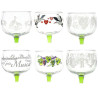 6 Verres à Vin d'Alsace différents décor Alsace