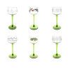 6 different Alsace Wine Glasses with Alsace decoration