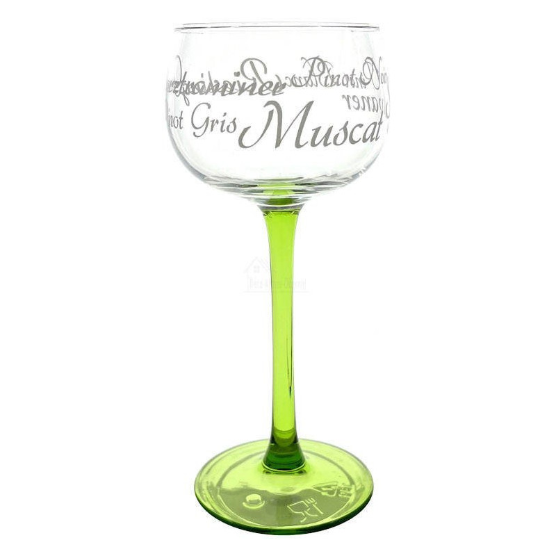 6 Verres à Vin d'Alsace différents décor Alsace