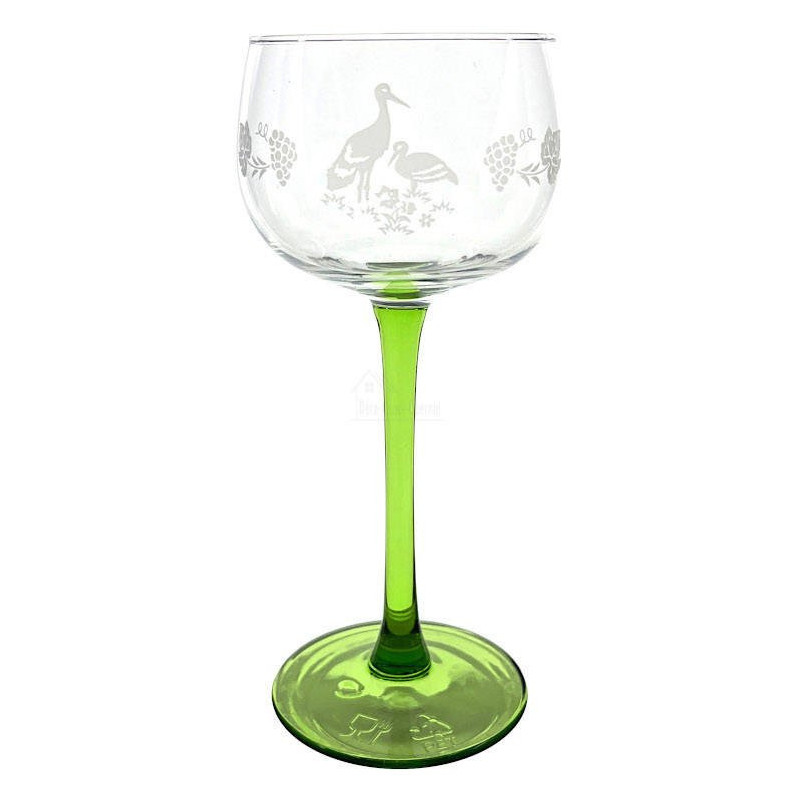 6 Verres à Vin d'Alsace différents décor Alsace