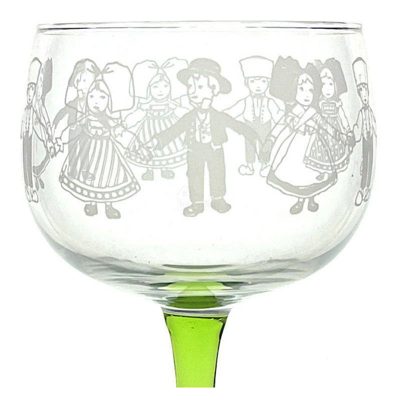 6 Verres à Vin d'Alsace différents décor Alsace