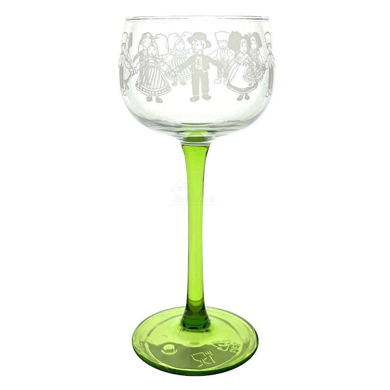 6 Verres à Vin d'Alsace différents décor Alsace