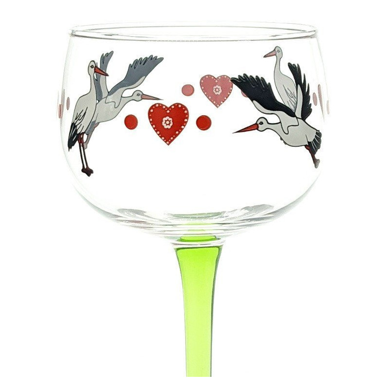 6 different Alsace Wine Glasses with Alsace decoration
