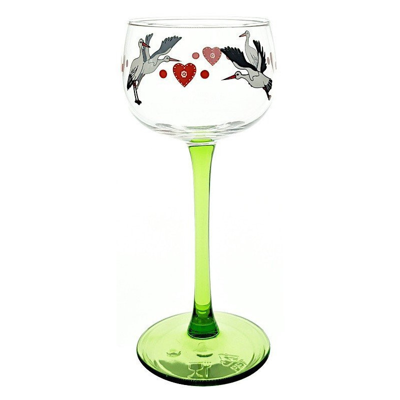 6 Verres à Vin d'Alsace différents décor Alsace
