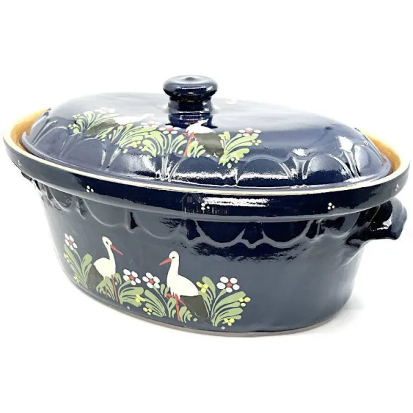 Grande Terrine à Baeckeoffe Bleu de Soufflenheim Cigogne 47 cm