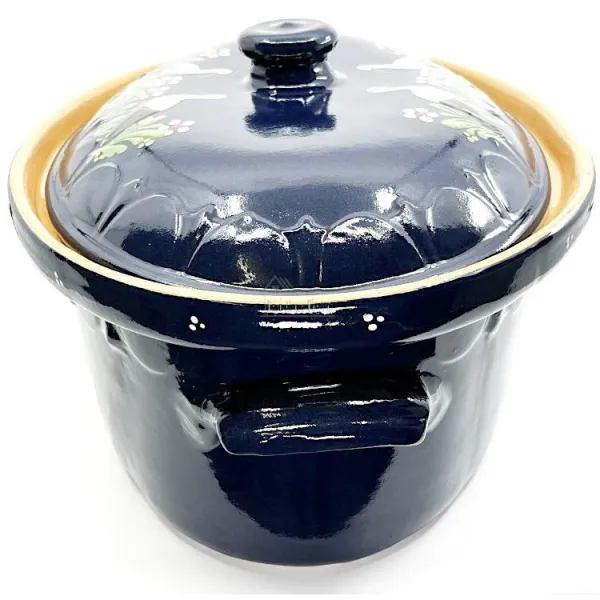 Große Soufflenheim Blaue Baeckeoffe Terrine Storch 47 cm