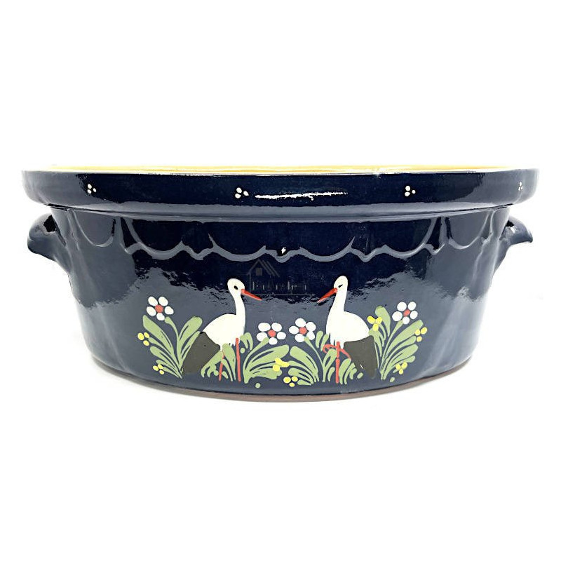 Große Soufflenheim Blaue Baeckeoffe Terrine Storch 47 cm