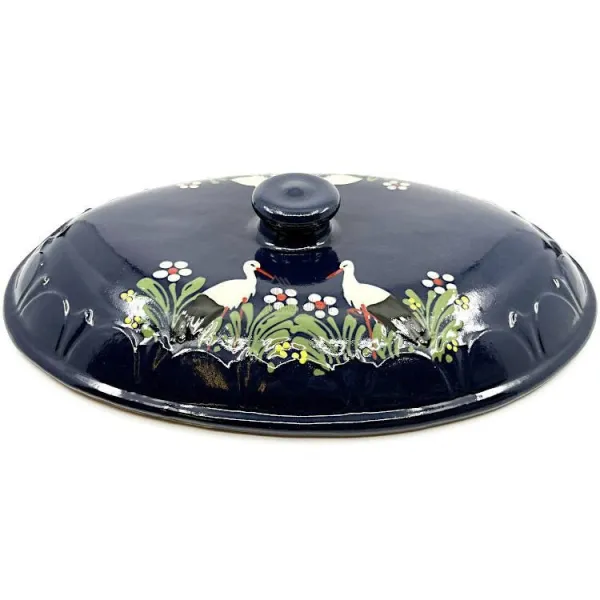 Grande Terrine à Baeckeoffe Bleu de Soufflenheim Cigogne 47 cm