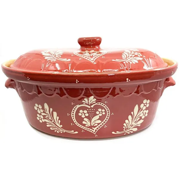 Große Terrine Baeckeoffe Soufflenheim rot Herz 47 cm