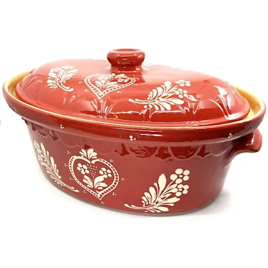 Grote Terrine à Baeckeoffe Soufflenheim rood Hart 47 cm