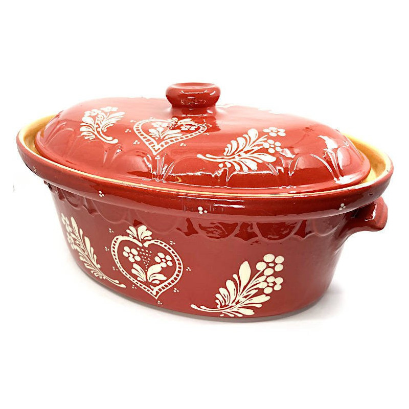 Grande Terrine à Baeckeoffe Soufflenheim rouge Coeur 47 cm