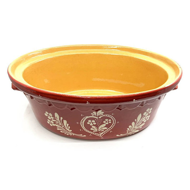 Grande Terrine à Baeckeoffe Soufflenheim rouge Coeur 47 cm