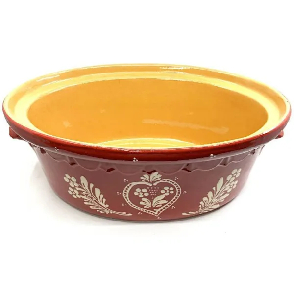 Grande Terrine à Baeckeoffe Soufflenheim rouge Coeur 47 cm