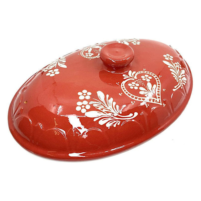 Grande Terrine à Baeckeoffe Soufflenheim rouge Coeur 47 cm