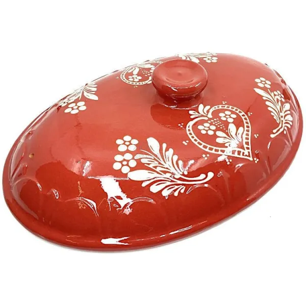 Grande Terrine à Baeckeoffe Soufflenheim rouge Coeur 47 cm