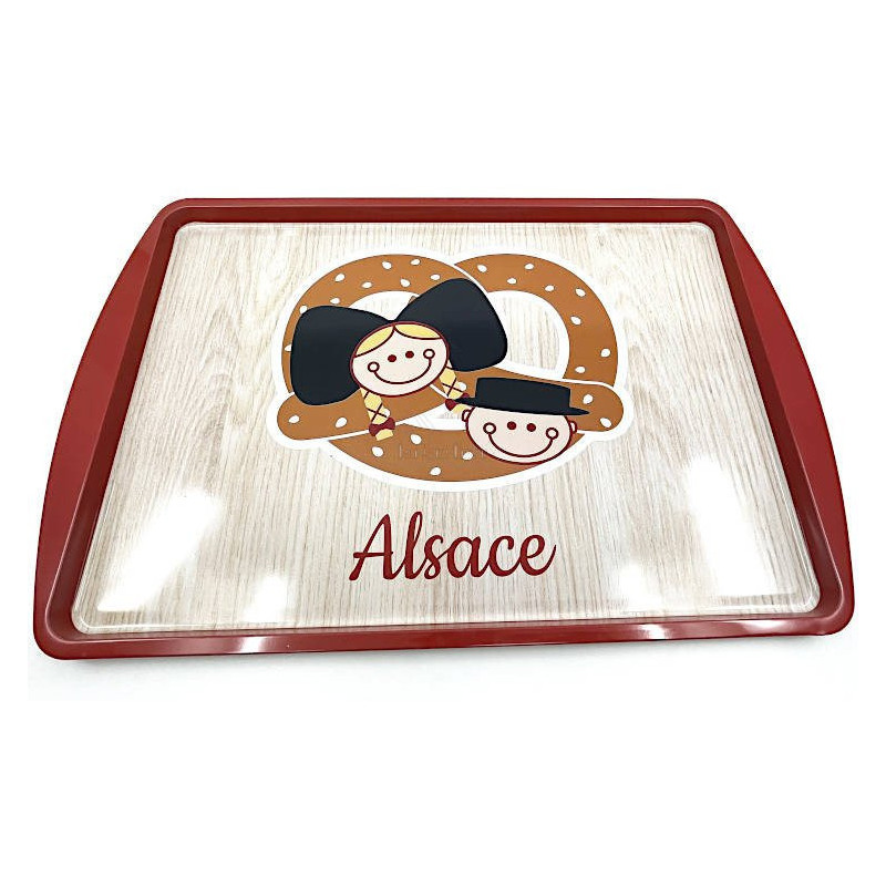 Metal Serving Tray decorated with Alsatians and Pretzel 38 cm