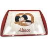 Metal Serving Tray decorated with Alsatians and Pretzel 38 cm