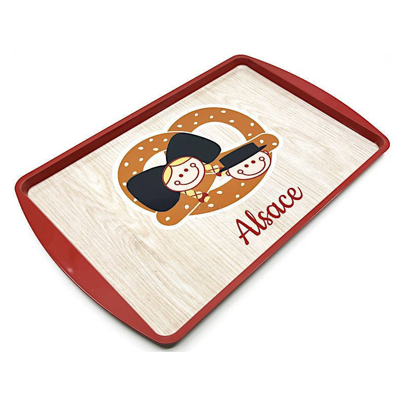 Metal Serving Tray decorated with Alsatians and Pretzel 38 cm