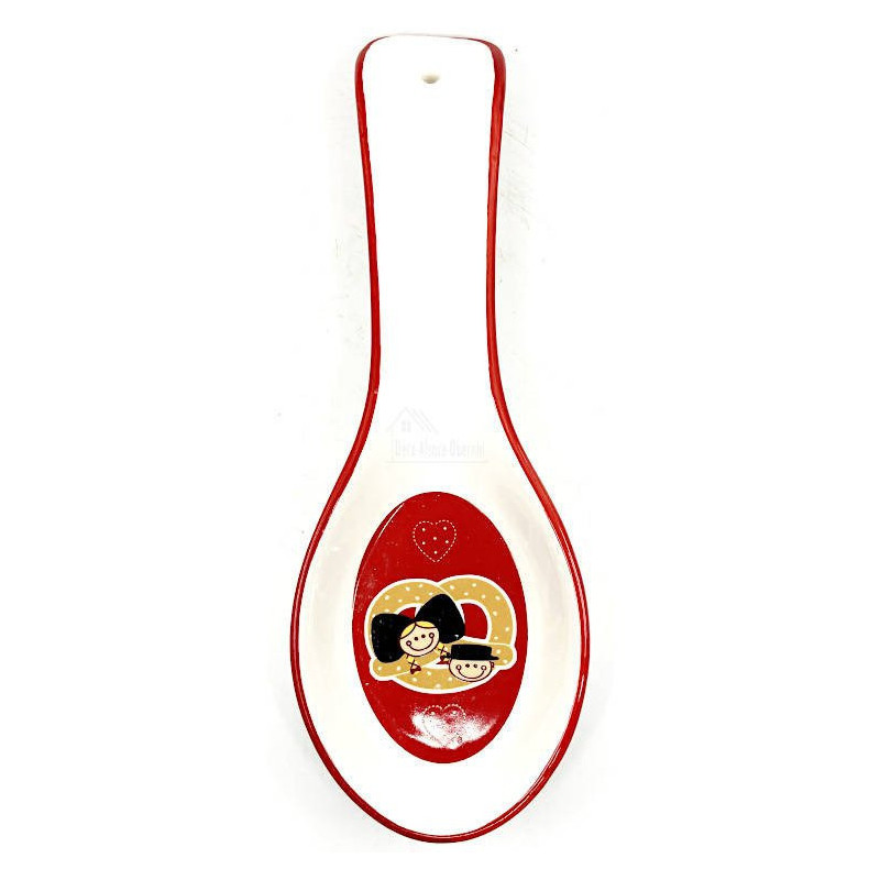 Ceramic Spoon rest with Alsatian and Pretzel decor