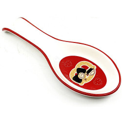 Ceramic Spoon rest with Alsatian and Pretzel decor