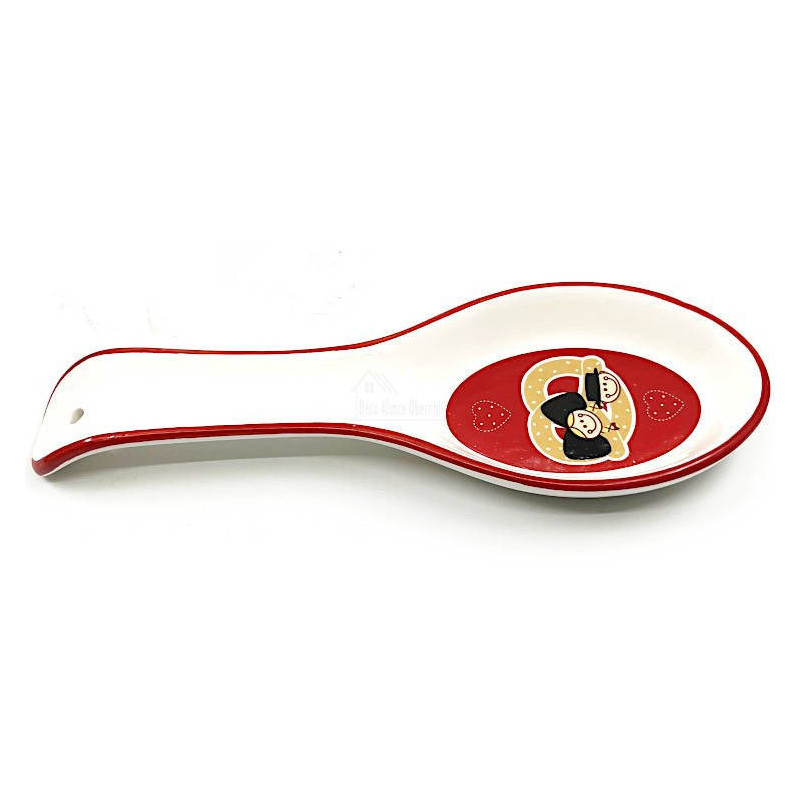 Ceramic Spoon rest with Alsatian and Pretzel decor