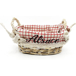 Panier avec anses en Osier et Tissu Alsacien 19 cm