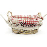 Panier avec anses en Osier et Tissu Alsacien 19 cm