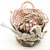 Panier avec anses en Osier et Tissu Alsacien 19 cm