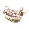 Panier avec anses en Osier et Tissu Alsacien 19 cm