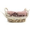 Panier avec anses en Osier et Tissu Alsacien 19 cm