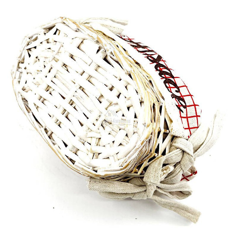 Panier avec anses en Osier et Tissu Alsacien 19 cm